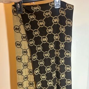 MICHAEL Michael Kors Black and Tan MK Pattern Scarf